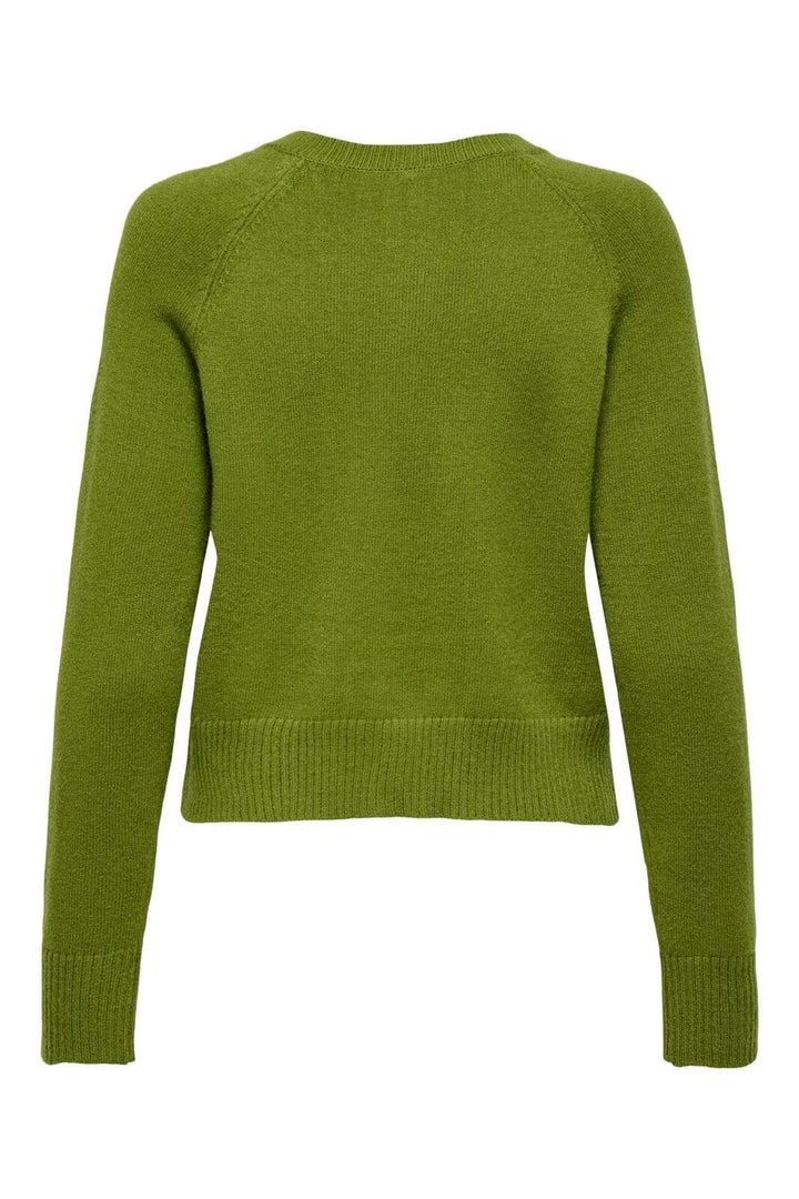 Only - Onlkatia Ls Short Cardigan Cc Knt - 4947382 Peat Moss Dtm Horn Button