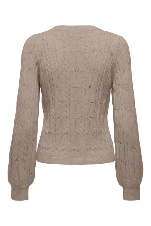 Only - Onlkatia Ls Structure O-Neck Pull Cc Knt - 4959914 Mocha Meringue Melange