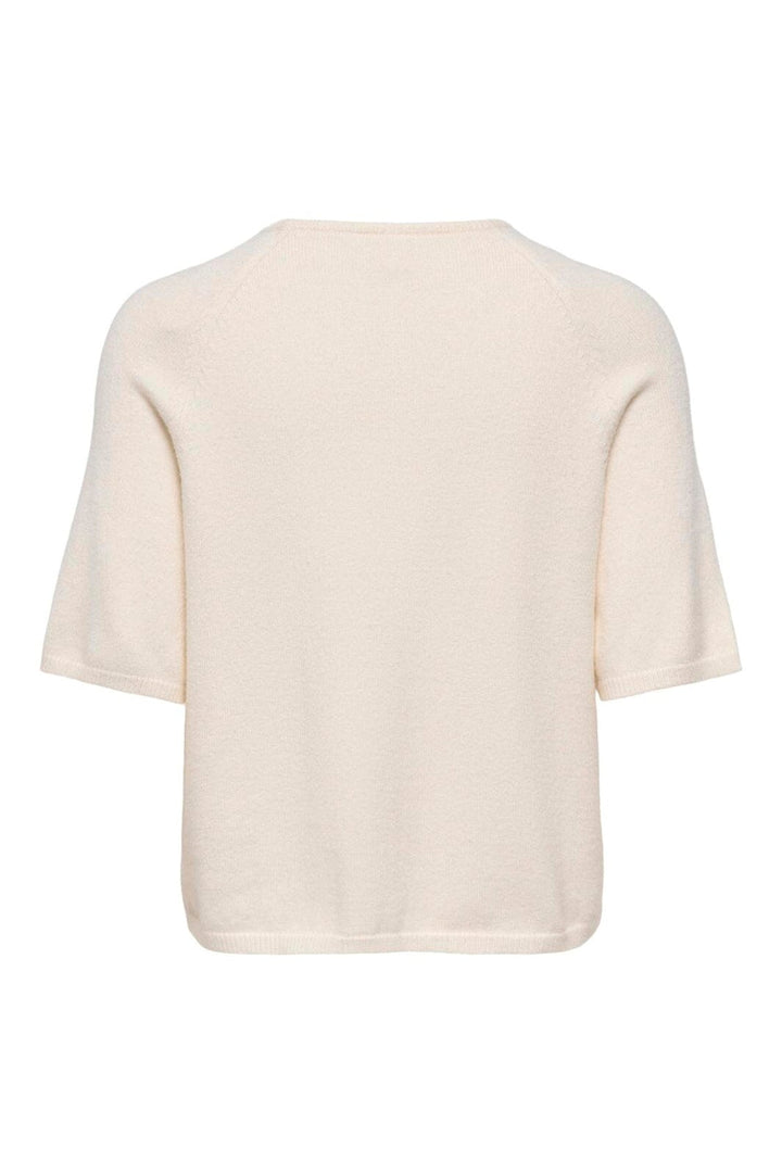 Only - Onlkatia Ss O-Neck Detail Knt - 5069008 Whitecap Gray Black Flowers