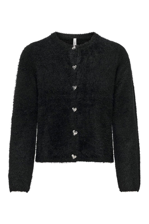 Only - Onlkerry Ls Button Cardigan Cc Knt - 5059033 Black Silver Heart Button