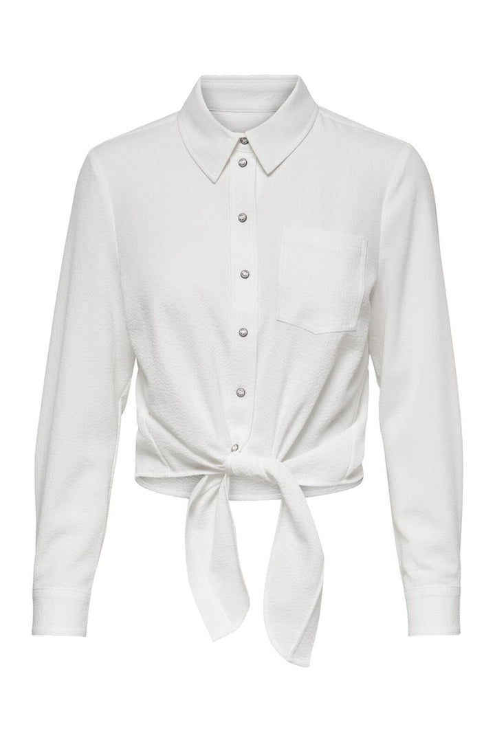 Only - Onllecey Ls Knot Shirt - 3269482 Cloud Dancer