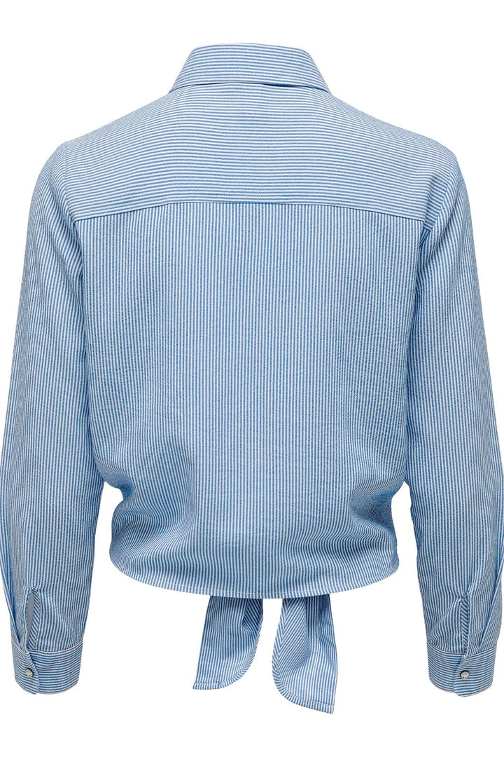 Only - Onllecey Ls Knot Shirt - 3269493 Cloud Dancer Medium Blue