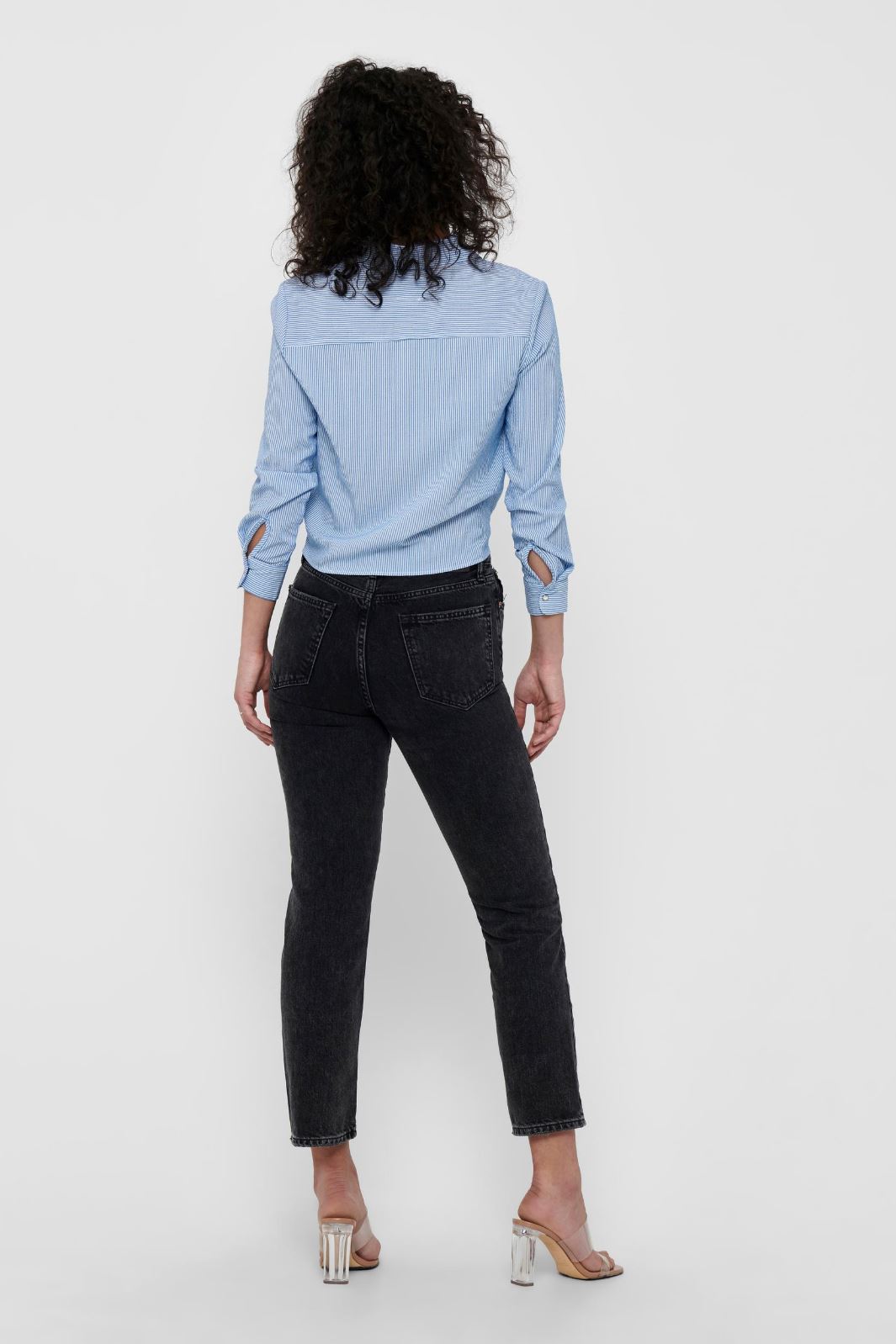 Only - Onllecey Ls Knot Shirt - 3269493 Cloud Dancer Medium Blue