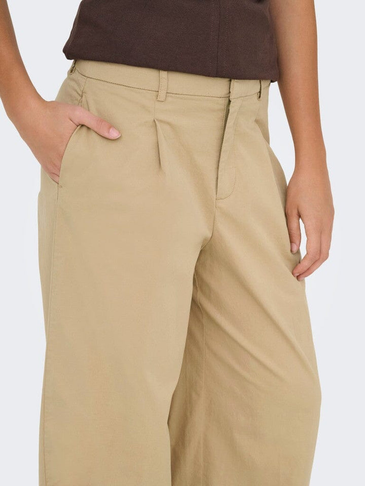 Only - Onlliana X Wide Pleat Pant Ox - 4933750 Travertine Bukser 
