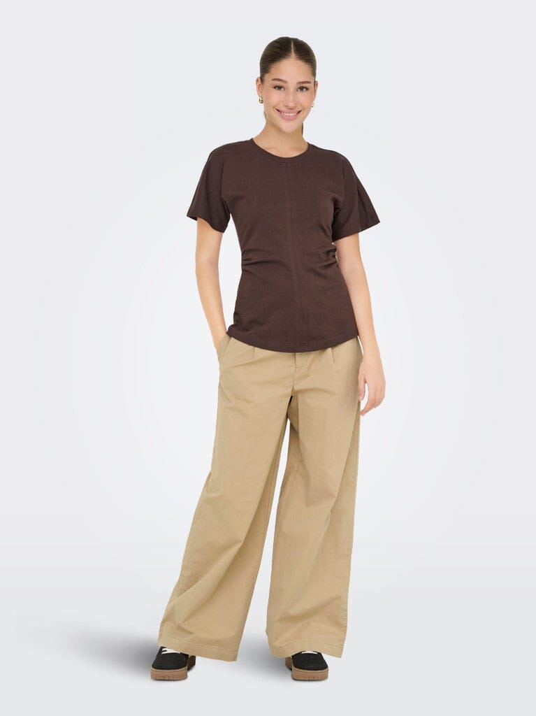 Only - Onlliana X Wide Pleat Pant Ox - 4933750 Travertine Bukser 