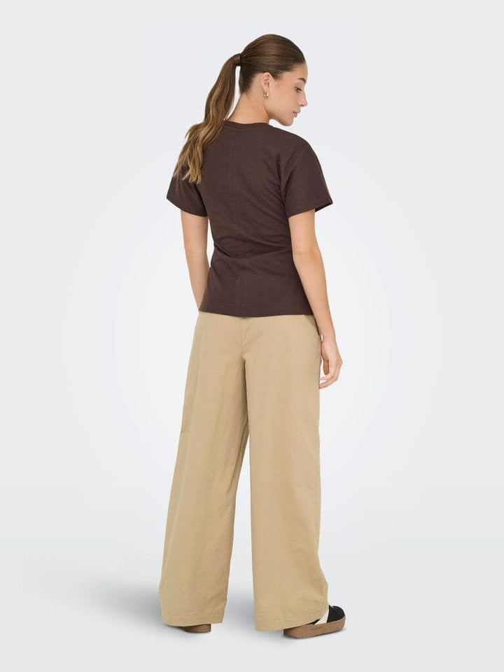 Only - Onlliana X Wide Pleat Pant Ox - 4933750 Travertine Bukser 