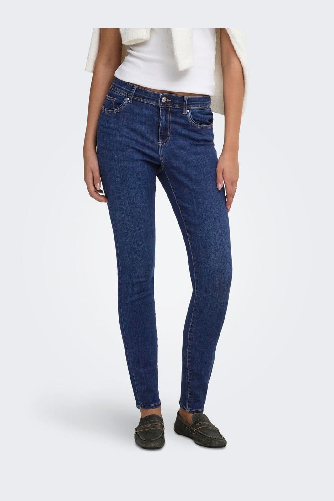 Only - Onllinea Mid Waist Lank - 5153998 Dark Blue Denim