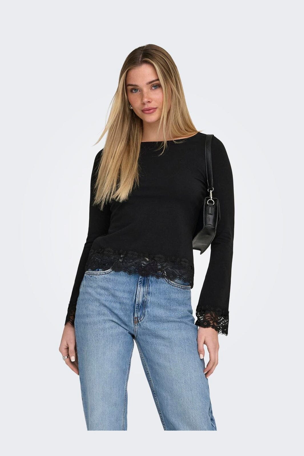 Only - Onllive Love L/S O-Neck Lace Top - 5130880 Black Dtm Lace