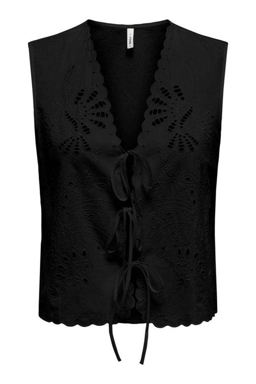 Only - Onllou Life Emb S/L Tie Vest - 4738168 Black Veste 