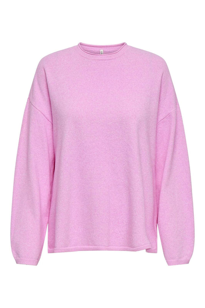 Only - Onlloyal Amalio Ls O-Neck Knt - 4983482 Super Pink Melange