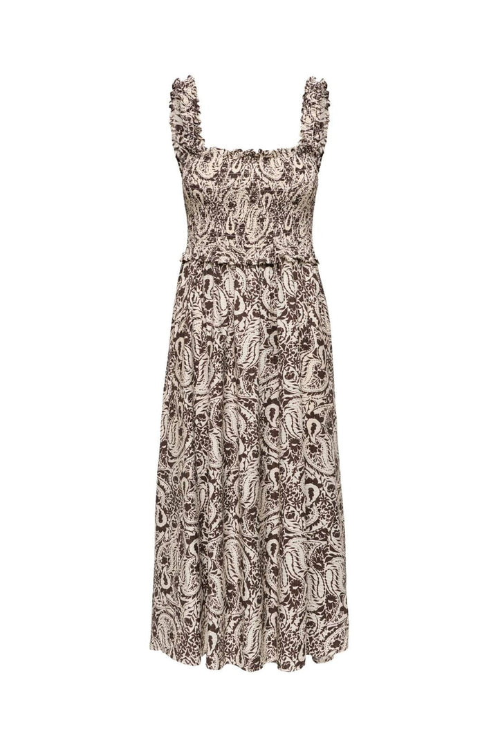 Only - Onllumira S/L Long Smock Dress - 5110265 Pumice Stone Hot Fudge Paisley