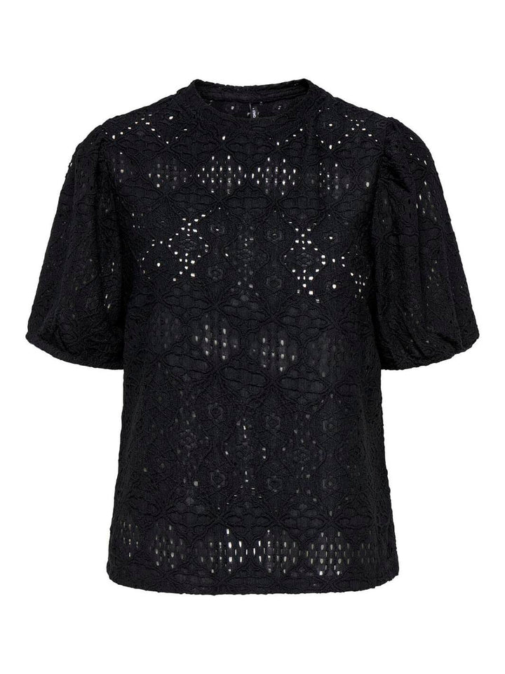 Only - Onlluz S/S Puff Sleeve Top - 4792858 Black