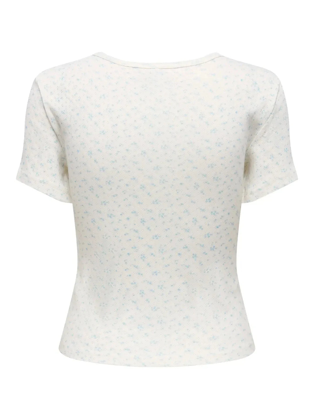 Only - Onlmadison S/S O-Neck Baby Tee - 5011787 Cloud Dancer Vivi Winter Sky Toppe 