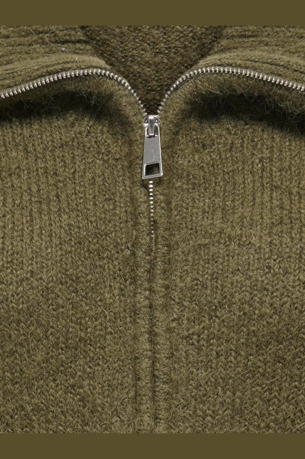Only - Onlmaggie 3/4 Wide Zip Cardi Cc Knt - 5061086 Beech Melange/Silver Zipper