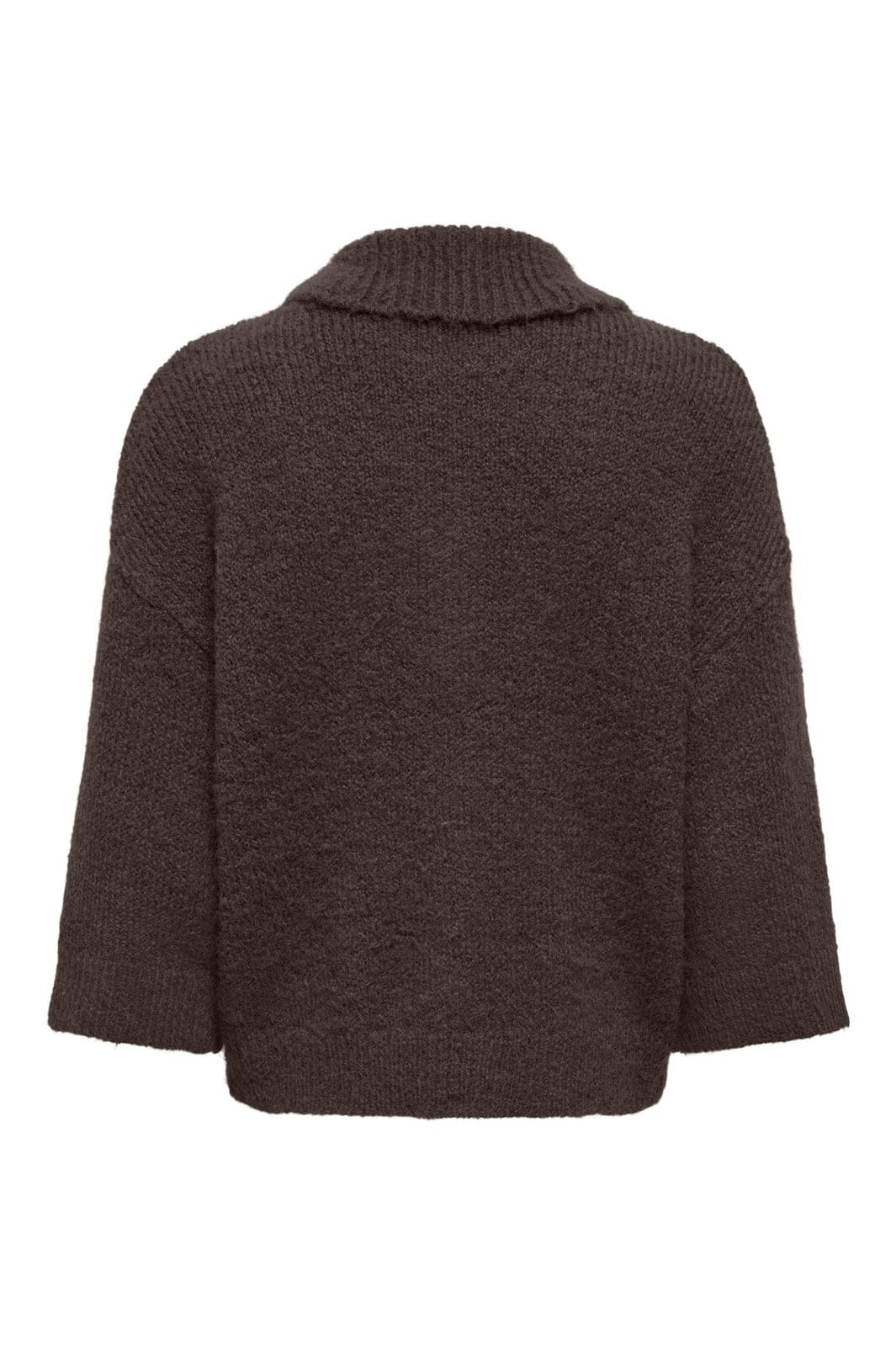 Only - Onlmaggie 3/4 Wide Zip Cardi Cc Knt - 5101036 Coffee Bean Melange/Silver Zipper