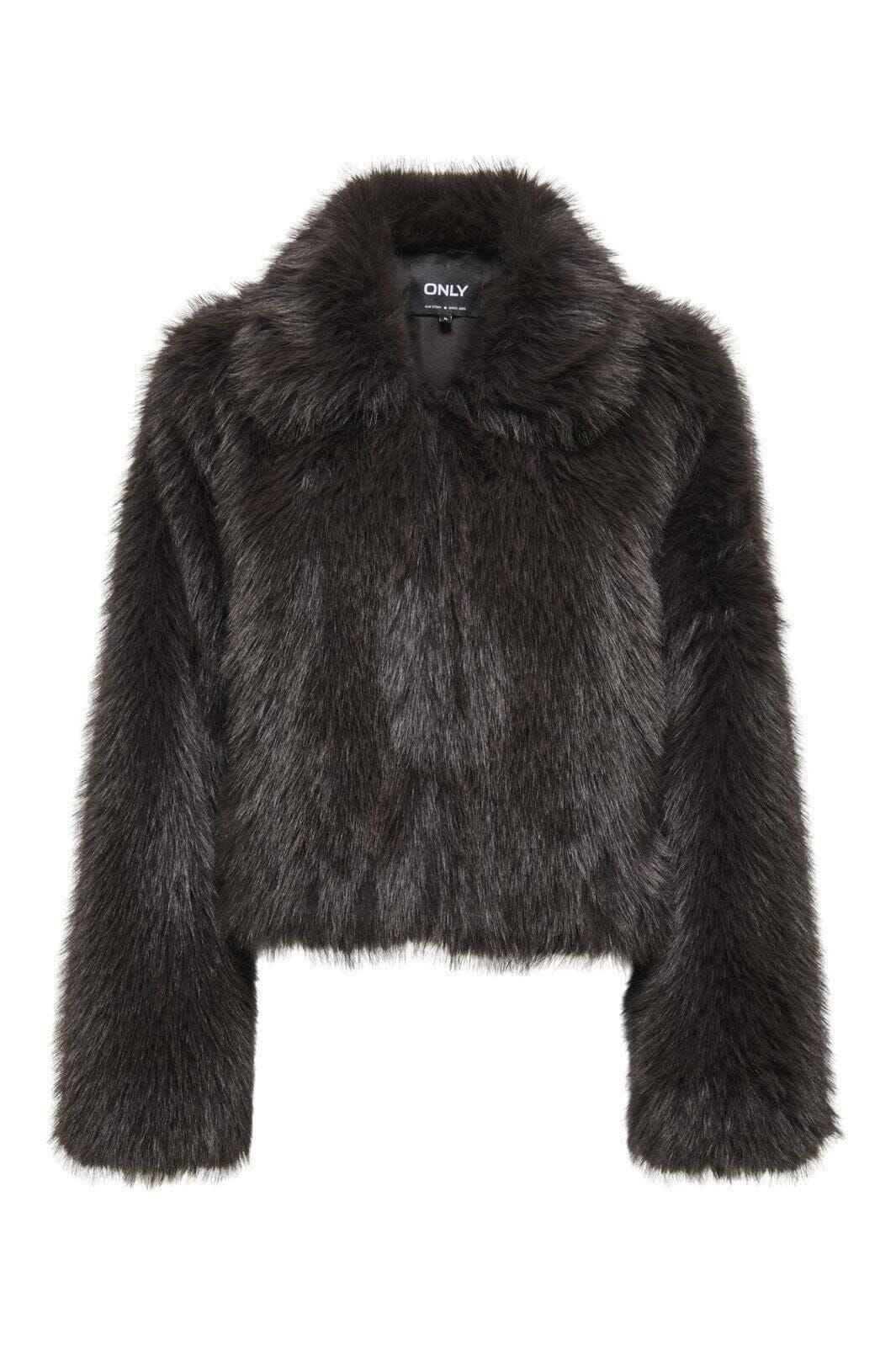 Only - Onlmanny Faux Fur Jacket Cc - 4902782 Chocolate Torte