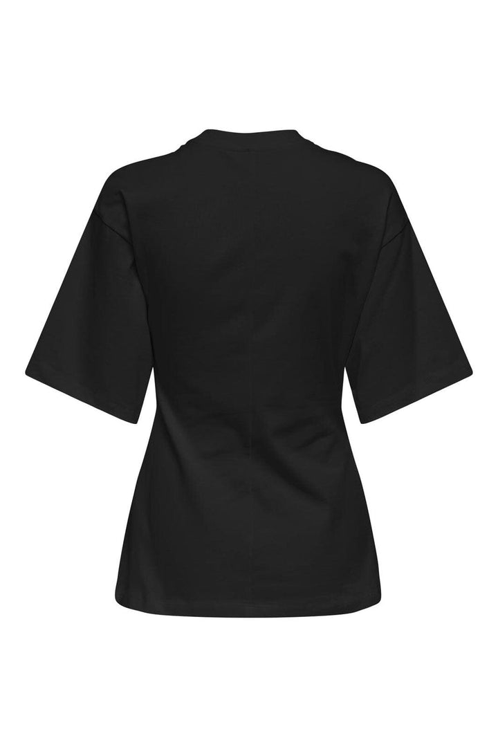 Only - Onlmarie Life 2/4 O-Neck Top Box - 5011539 Black Silver Button