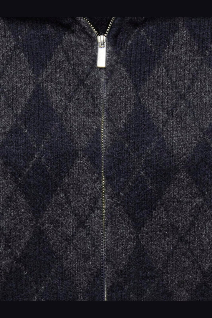 Only - Onlmaroon Ls Zip Collar Cardigan Knt - 5144930 Night Sky Mel/Dgm