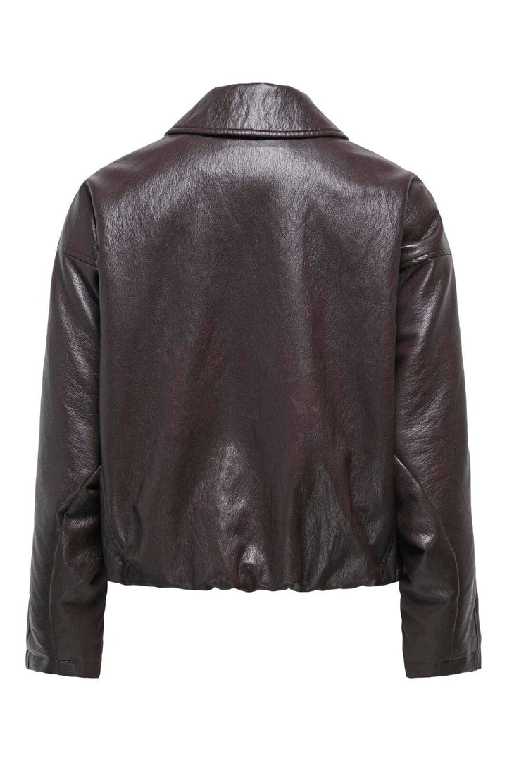 Only - Onlmasja Faux Leather Padded Bomber - 5132398 Chocolate Torte
