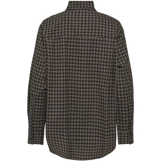 Only - Onlmaylin L/S Scarf Check Shirt - 5144286 Black Harvest Check Tørklæder 