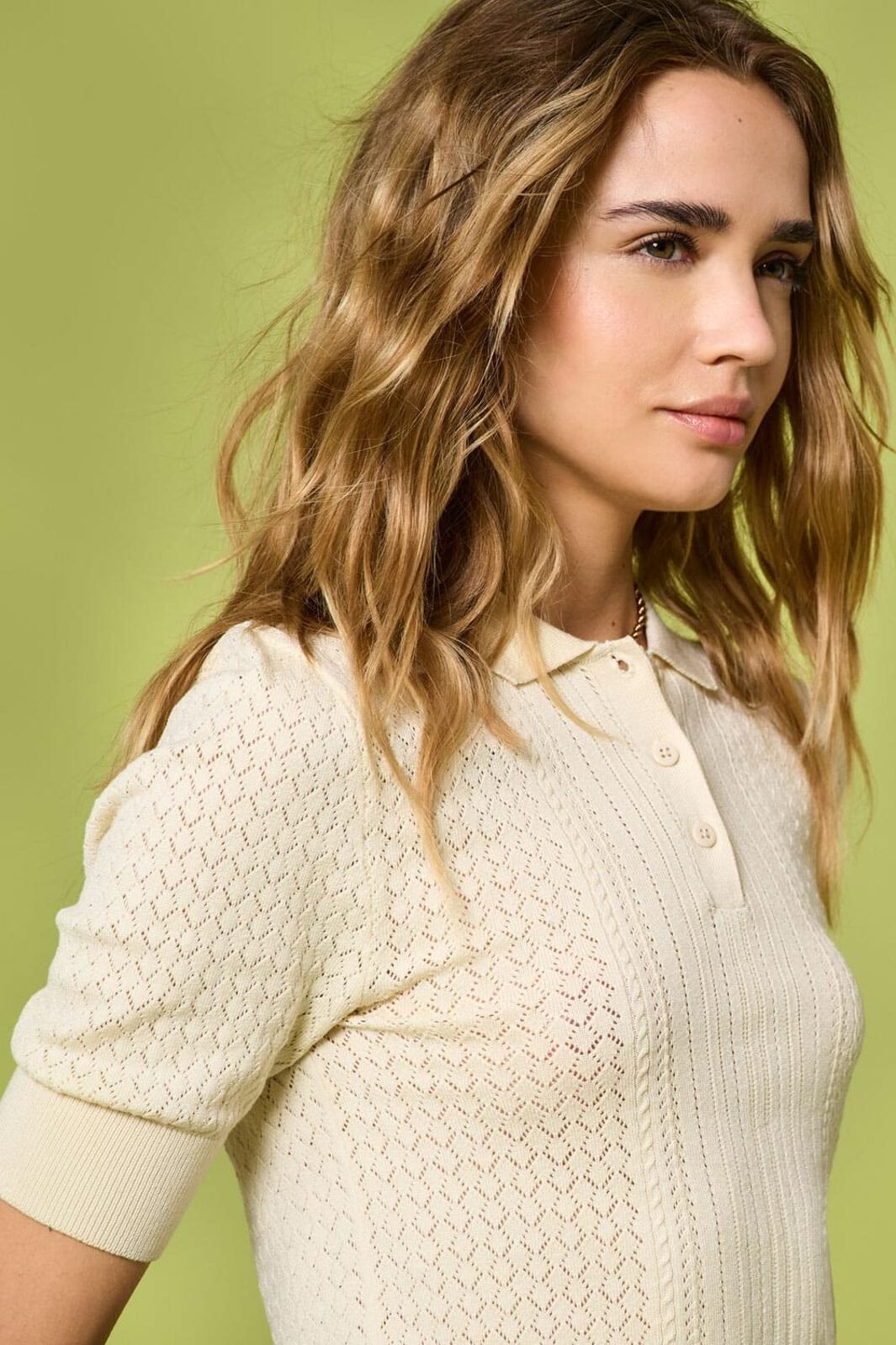 Only - Onlmeddi Life Ss Structure Polo Cc Knt - 4981786 Birch Dtm Button/Needledrop