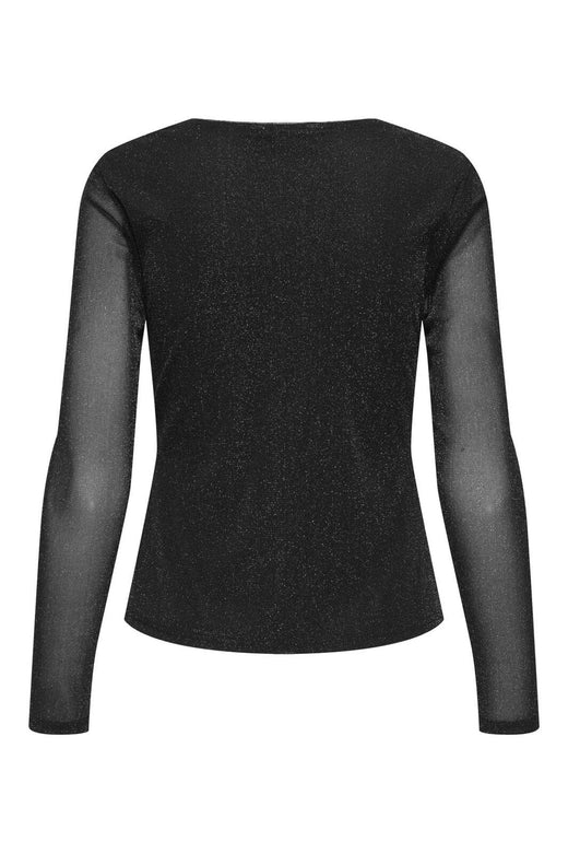 Only - Onlmella L/S Knot Glit Top - 4866231 Black