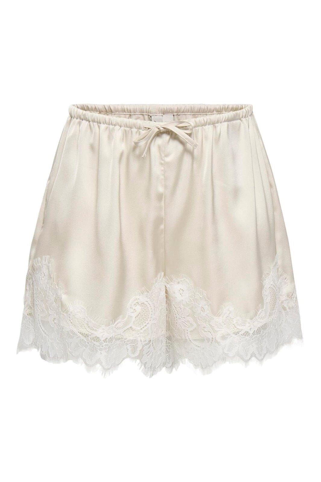 Only - Onlmenus Lace Satin Shorts - 5131878 Birch White Lace