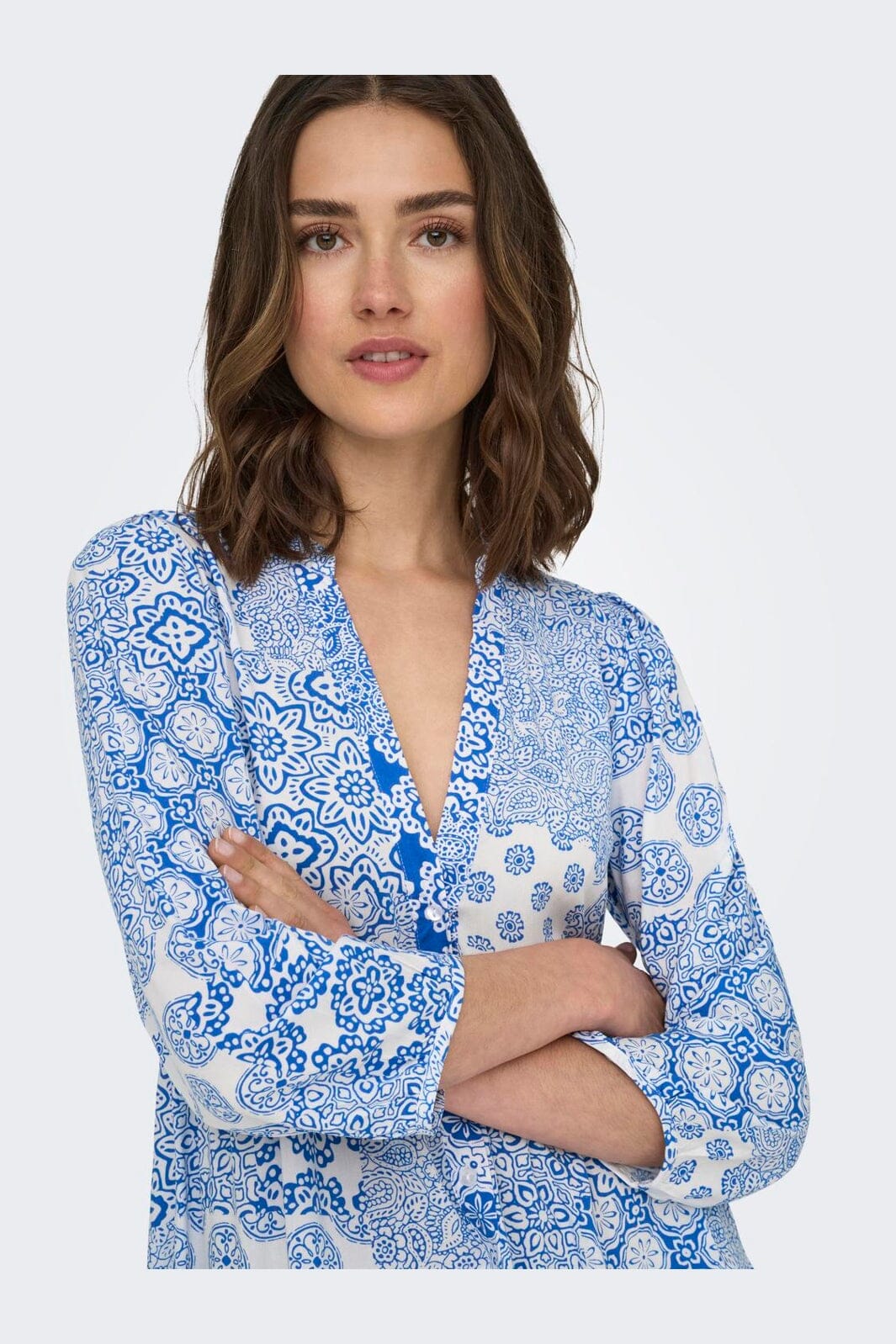 Only - Onlmilana 7/8 Dress - 4840490 Princess Blue Mix Graphic