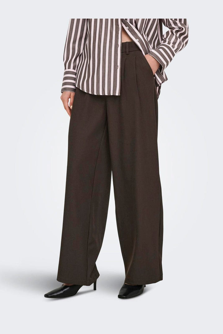 Only - Onlmiles Pleat Wide Pant Tlr - 5177007 Coffee Bean