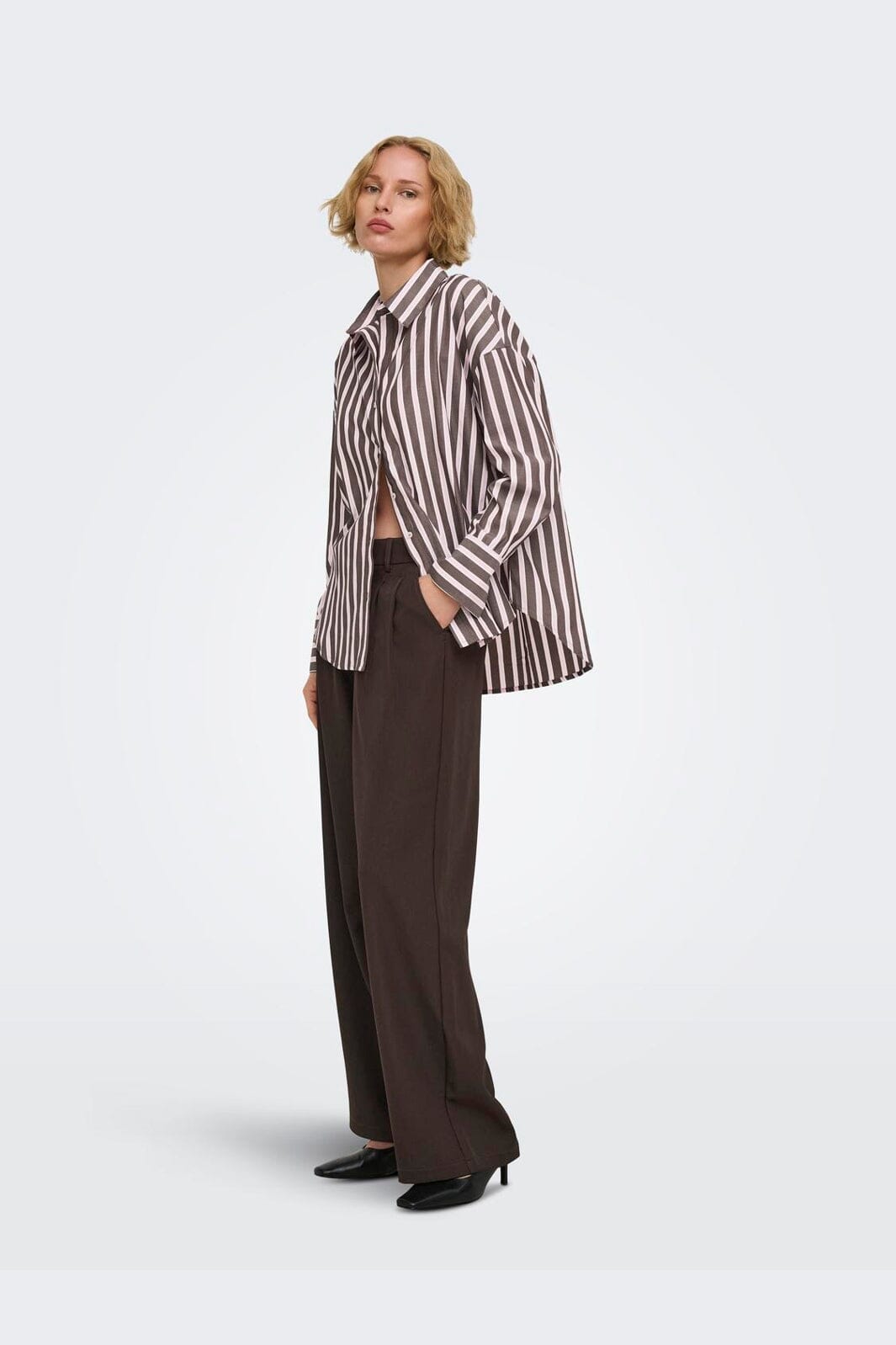 Only - Onlmiles Pleat Wide Pant Tlr - 5177007 Coffee Bean