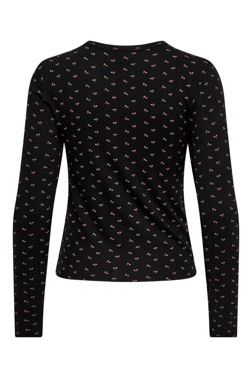 Only - Onlnora L/S Cardigan - 4977937 Black Little Flower Wild Orchid