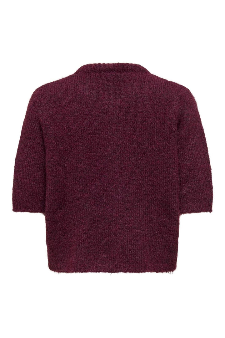 Only - Onlolivia Life Ss Bow Cardigan Knt - 4976298 Winetasting Black