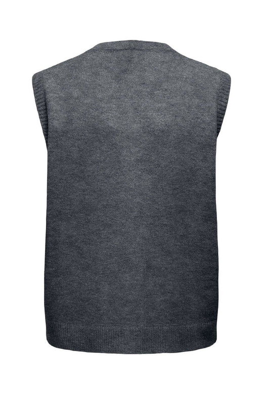 Only - Onlolivia Sl Button Vest Cc Knt - 5101158 Dark Grey Melange Dtm Button