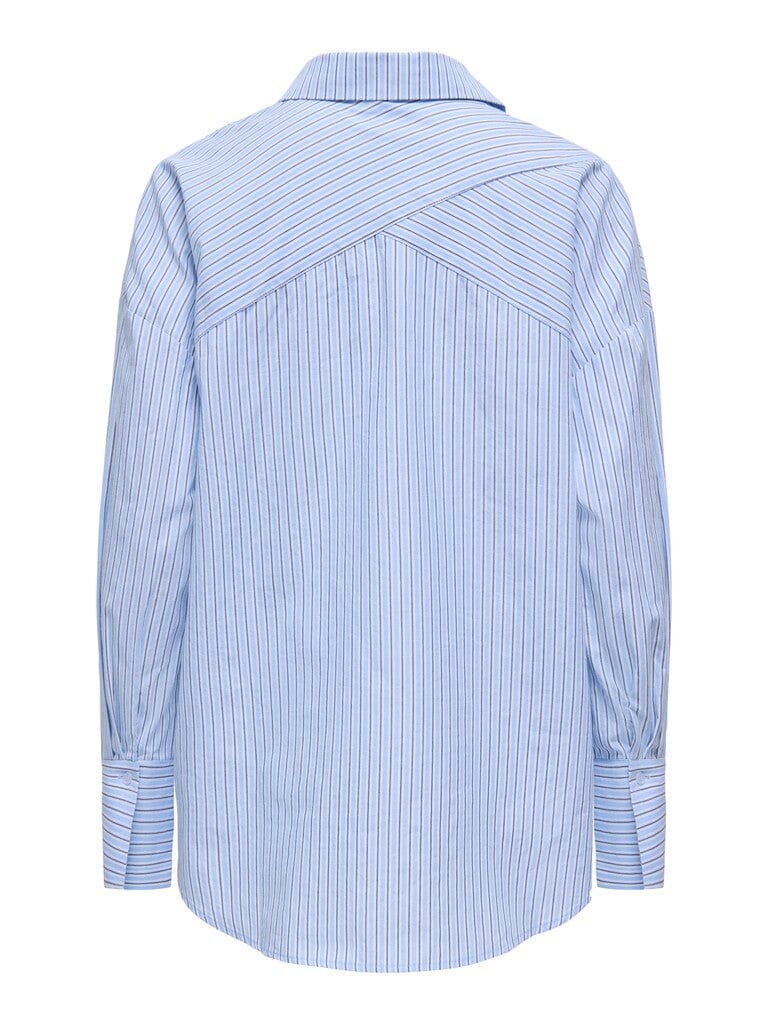 Only - Onloregon Assy L/S Shirt - 5083682 Serenity Bright White+Black Skjorter 