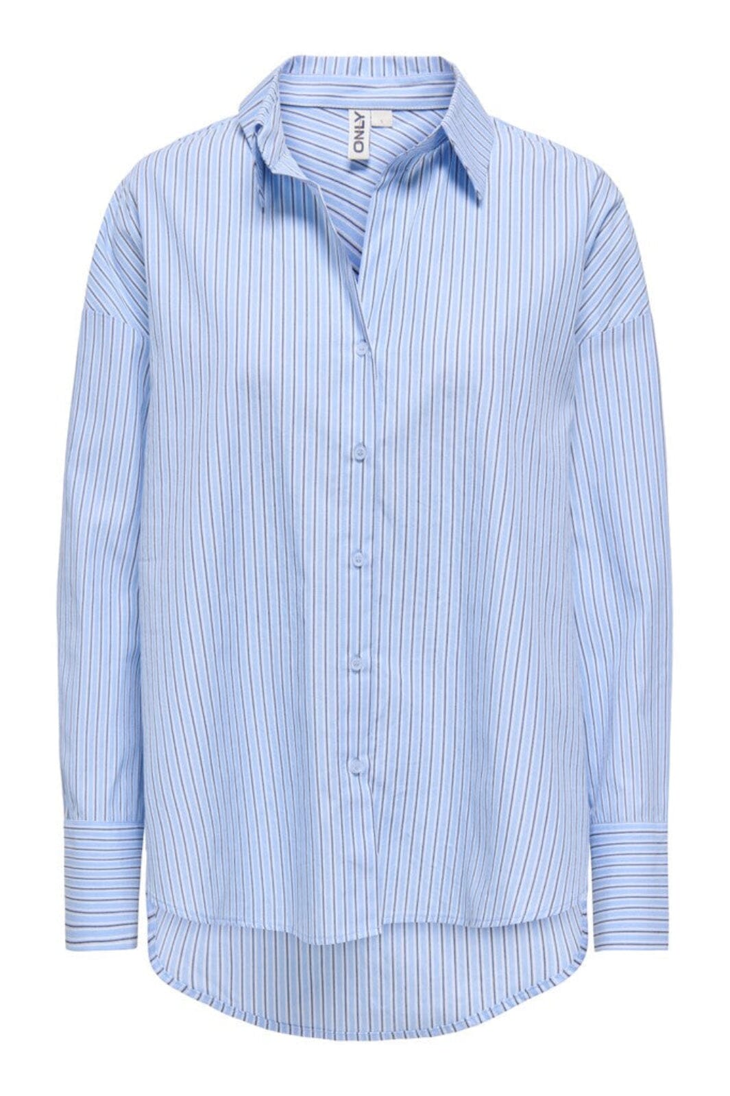 Only - Onloregon Assy L/S Shirt - 5083682 Serenity Bright White+Black Skjorter 