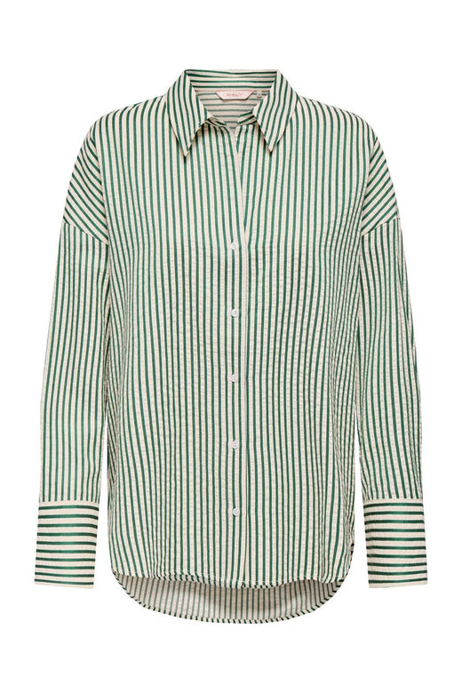 Only - Onloregon Bari L/S Stripe Shirt - 4966119 Rain Forest Bright White
