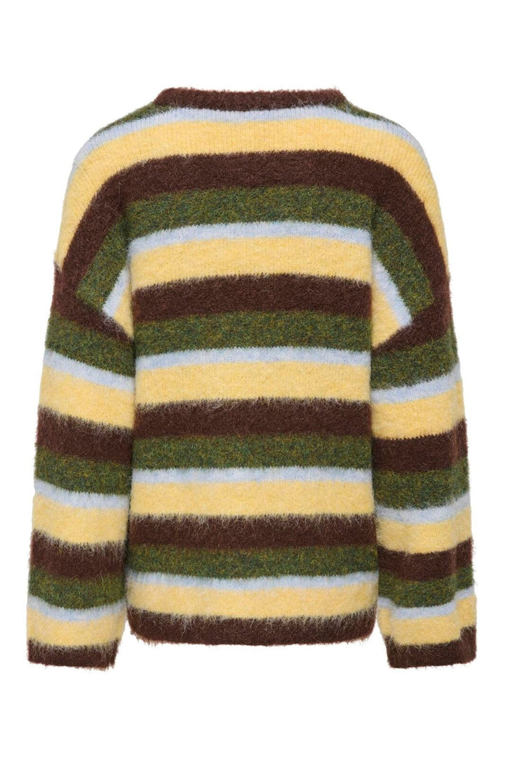 Only - Onlperil Life Ls O-Neck Knt - 5020827 Pinecone Olive Branch/Windsurfer/Sunlight