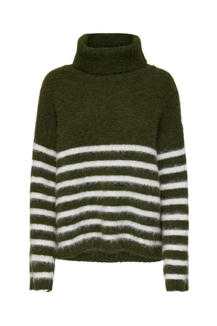 Only - Onlperil Life Ls Rollneck Knt - 5019917 Winter Moss Cloud Dancer