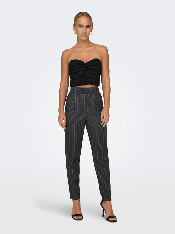 Only - Onlpoptrash-Naja Fine Stripe - 4380380 Dark Grey Melange White stripe