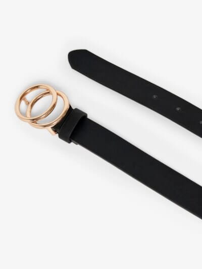 Only - Onlrasmi Faux Leather Jeans Belt - 3310097 Black Black/ Shiny Gold Buckle