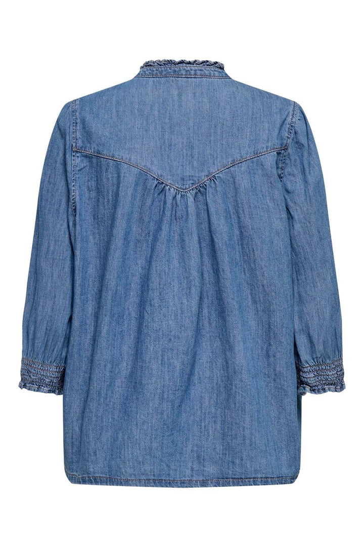 Only - Onlraya 3/4 Shirt Akm - 4850545 Medium Blue Denim