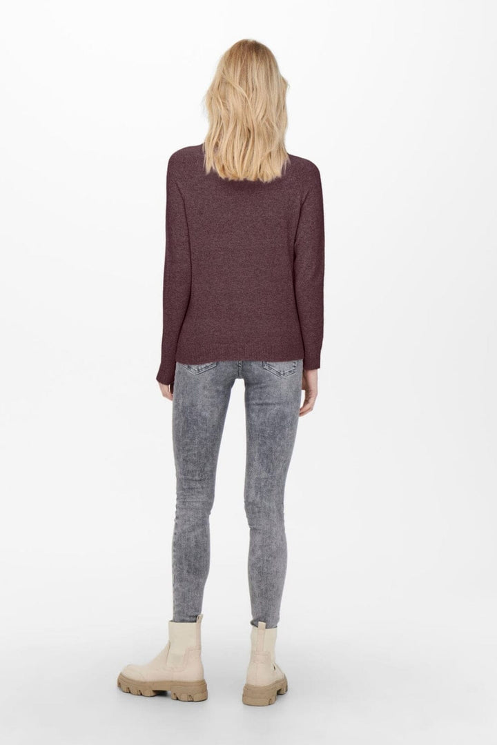 Only - Onlrica Life L/S Pullover Knt - 3951722 Rose Brown W. Melange