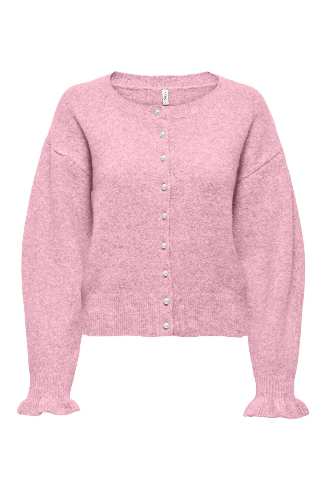 Only - Onlrima Life Ls Button Cardigan Knt - 5006693 Romance Rose Melange/Pearl Button