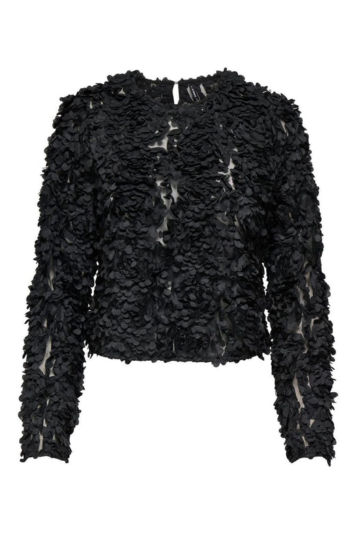 Only - Onlrosebloom L/S Top - 4913296 Black Rose Flower (Black)