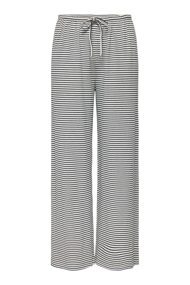 Only - Onlsaga Loose Pant - 4887145 Cloud Dancer Black Bukser 