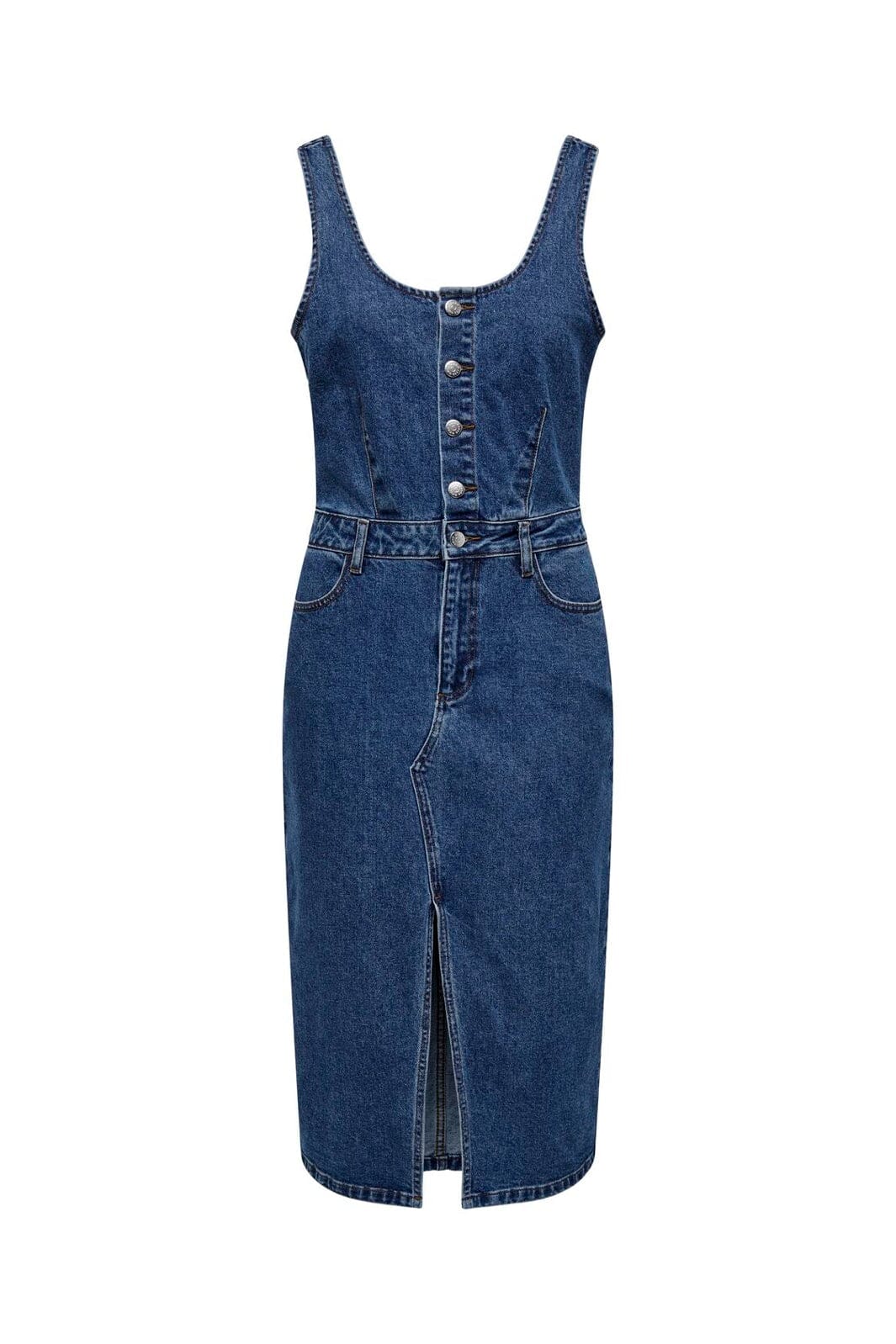 Only - Onlsanne S/L Spencer Midi Dress Mae - 4364441 Medium Blue Denim