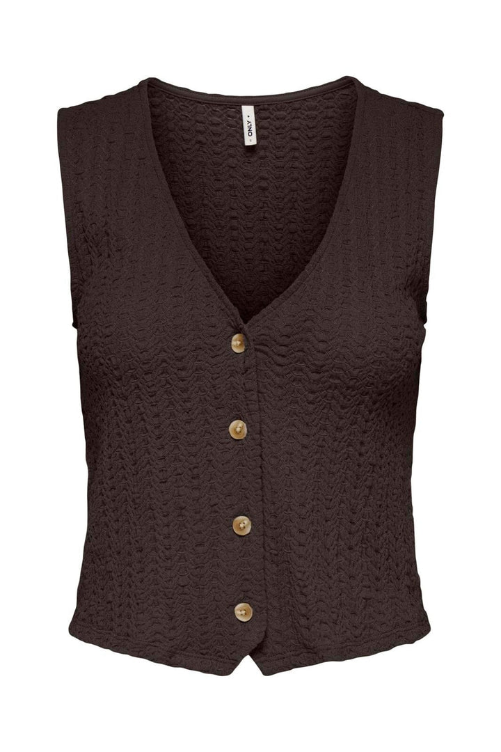 Only - Onlsif V-Neck Vest - 5081421 Chocolate Torte