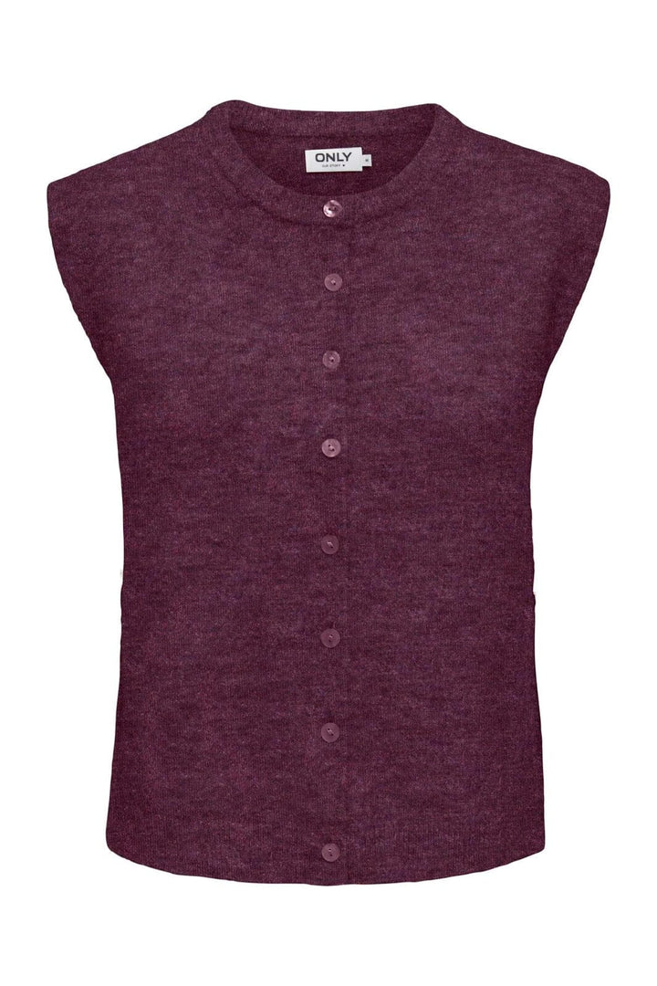 Only - Onlsimoni Vest Knt - 5111356 Mauve Wine Melange