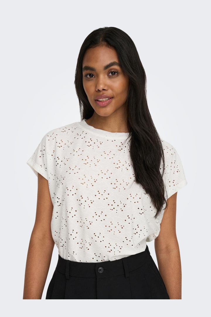 Only - Onlsmilla S/S Top - 3623088 Cloud Dancer
