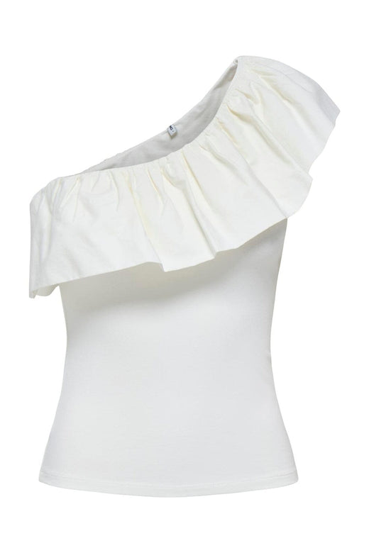 Only - Onlsoffy One Shoulder Mix Top Box - 4738733 Cloud Dancer